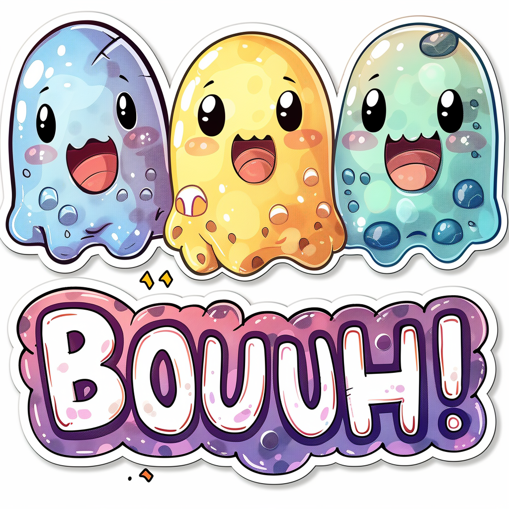 Stickers Halloween Kawaii 🎃👻 – Version Physique (pochettes premium découpées Cricut)