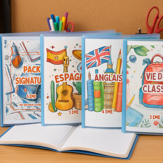 Pack Pages de garde scolaires – Collégien (PDF à imprimer ou imprimé & envoyé)