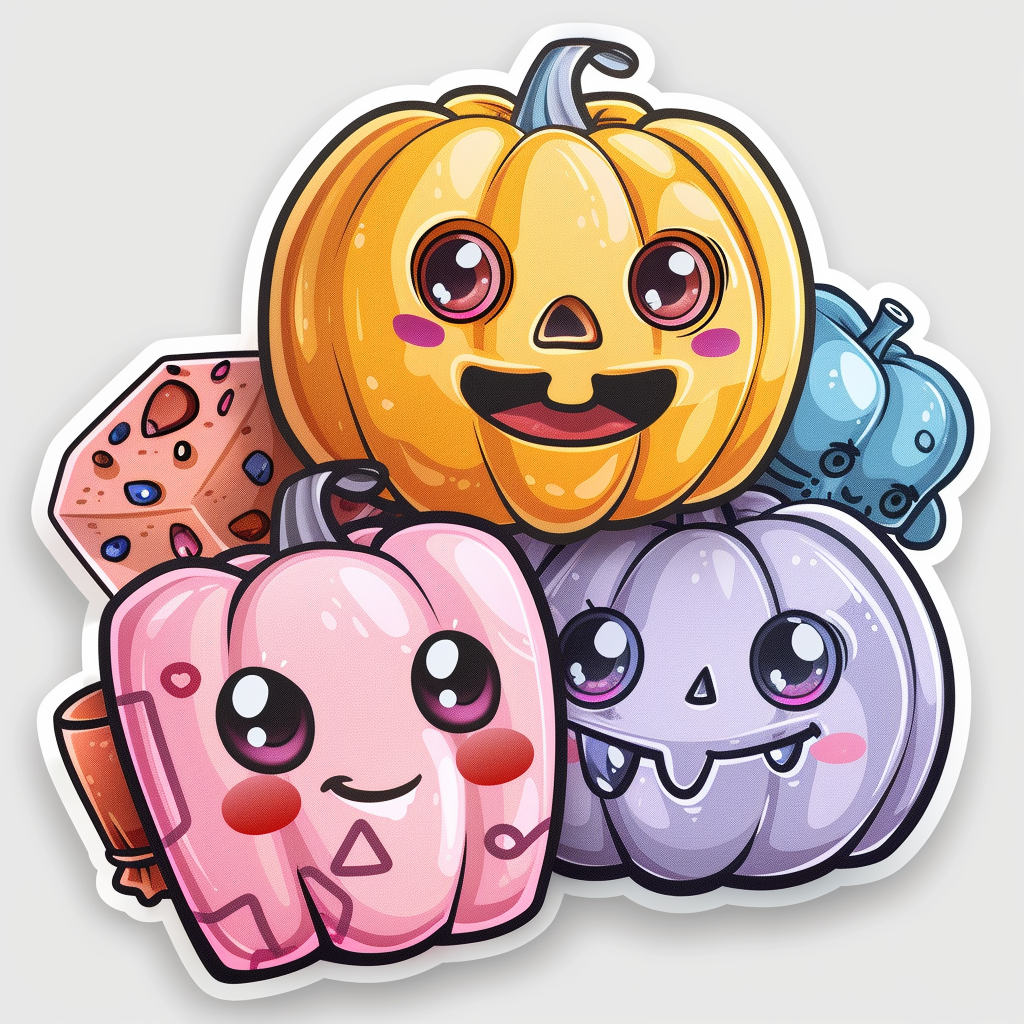 Stickers Halloween Kawaii 🎃👻 – Version Physique (pochettes premium découpées Cricut)