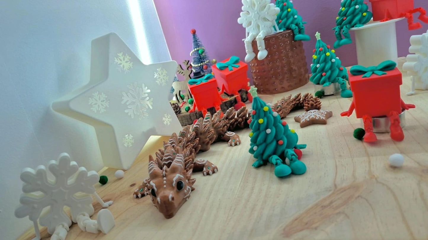 Grand Dragon articulé 3D – Pain d'épices
