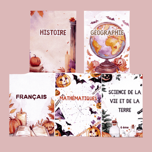 👉 Pack Duo – Pages de Garde Collège Collections Automne & Halloween 2025 🍂🎃