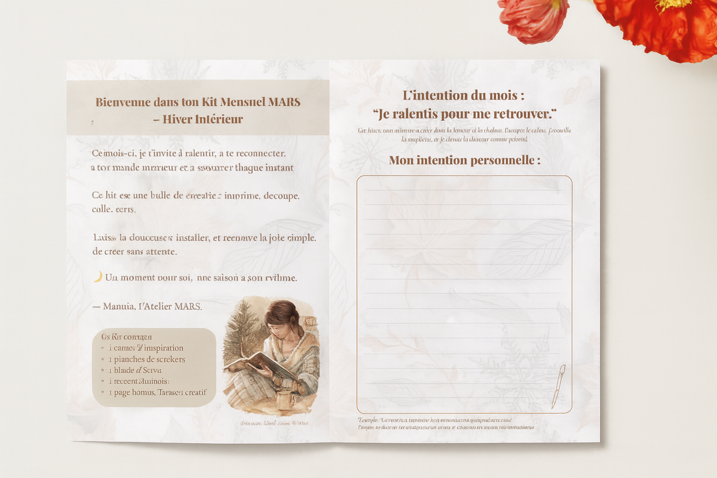 Kit digital complet à télécharger – 12 pages de papeterie créative + fonds d’écran, stickers et activités.