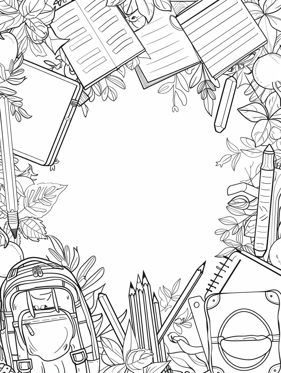 Pack Pages de Garde Collège – Version Noir & Blanc à colorier (PDF à imprimer)