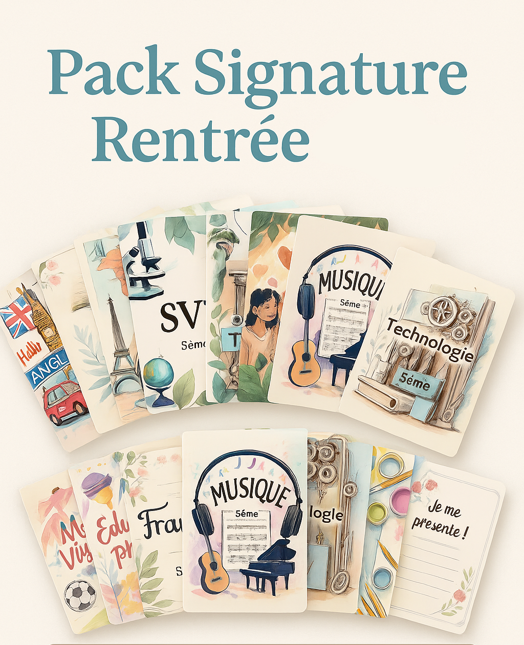 Signature Pack – 5th | 14 cover pages + 1 student sheet | To print (PDF)