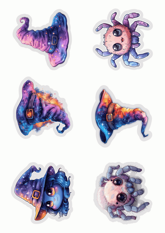 Stickers Halloween Kawaii 🎃👻 – Version Physique (pochettes premium découpées Cricut)