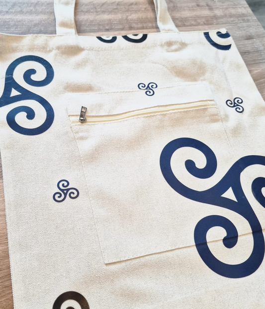 Tote Bag Breton en Canevas Beige – Motif Triskell