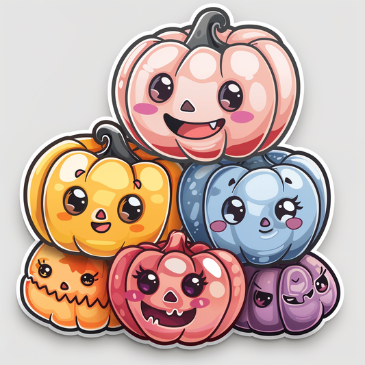 Stickers Halloween Kawaii 🎃👻 – Version Physique (pochettes premium découpées Cricut)