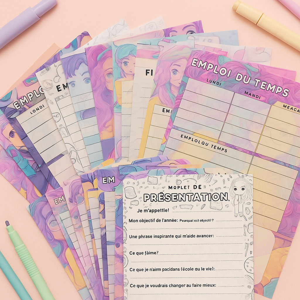Emplois du temps scolaires – Pack complet & mini-packs