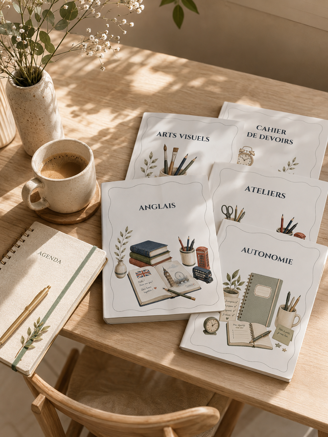 Pack Enseignant Primaire – 51 Pages de Garde Élégantes à Imprimer | Cycles 2 & 3