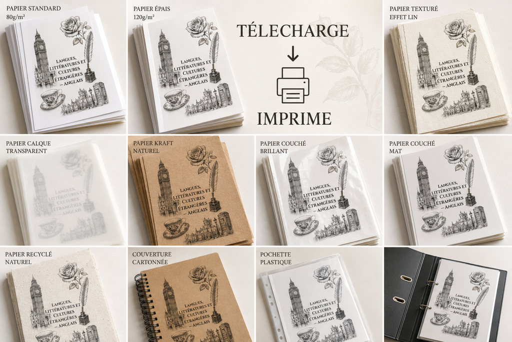 Pack Pages de Garde Lycée Premium – 31 Matières à Imprimer (PDF)