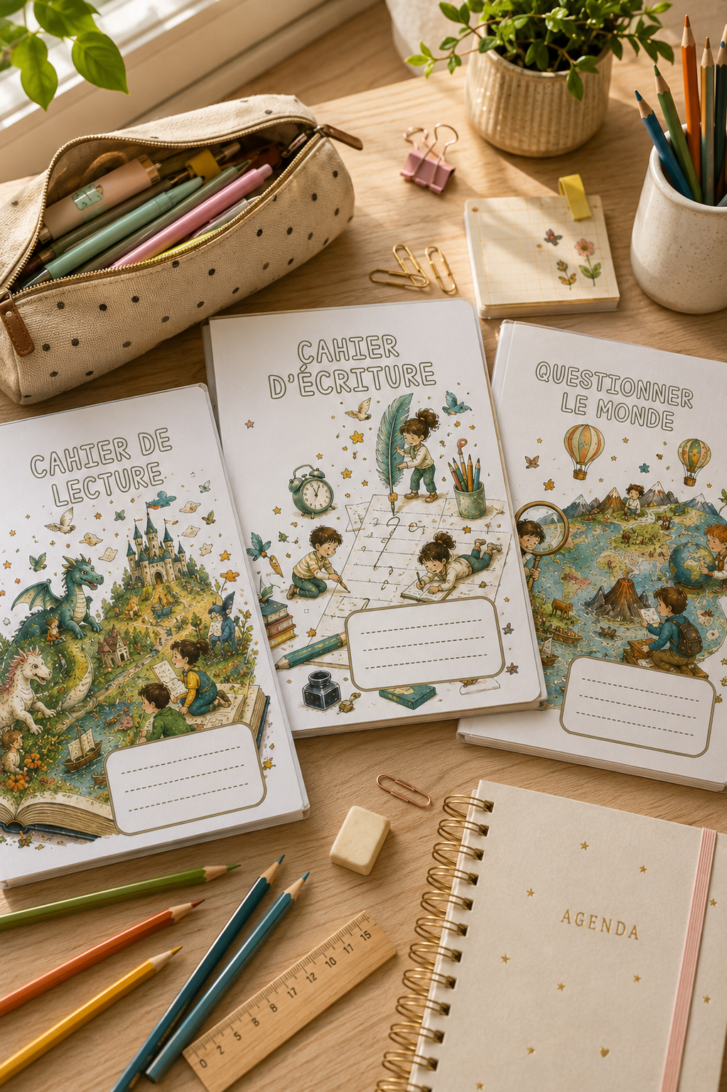 Pack Primaire Cycles 2 & 3 – 22 Pages de Garde à Imprimer