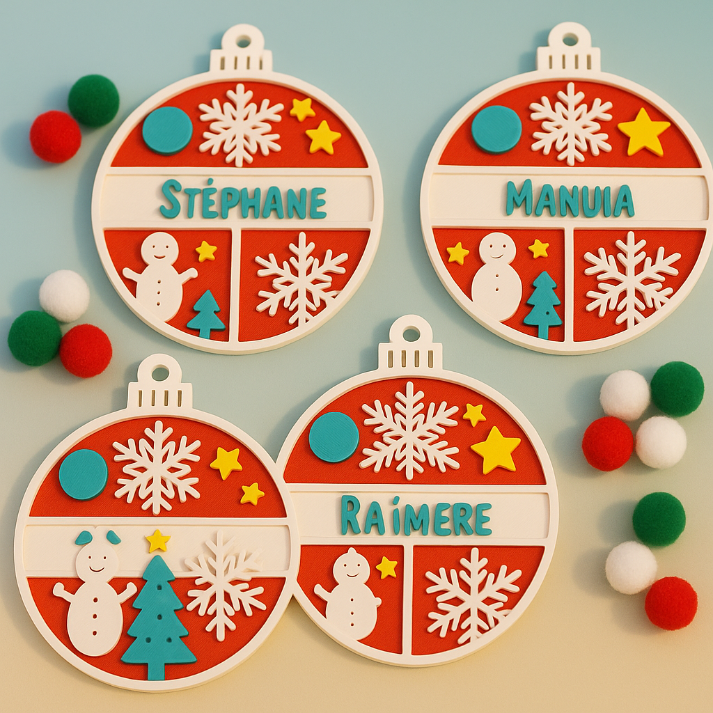 Boules de Noël personnalisées – Édition 2025 | L'atelier MARS (Bretagne)