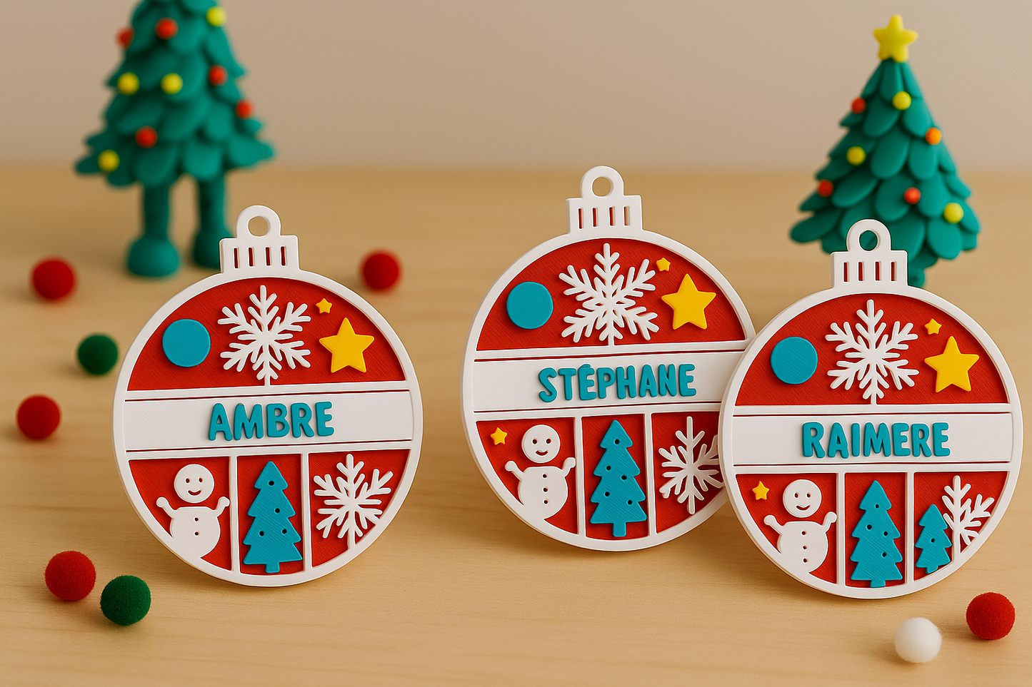 Boules de Noël personnalisées – Édition 2025 | L'atelier MARS (Bretagne)