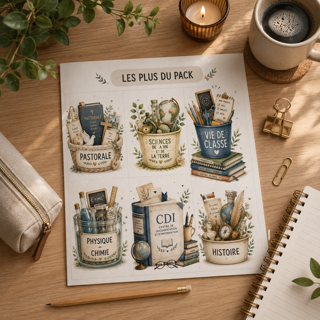 Pack Pages de Garde Collège ÉLITE – 19 matières à imprimer (PDF)