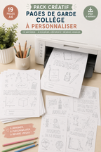 Pack Pages de Garde Collège CRÉATIF – 19 matières à personnaliser (PDF)