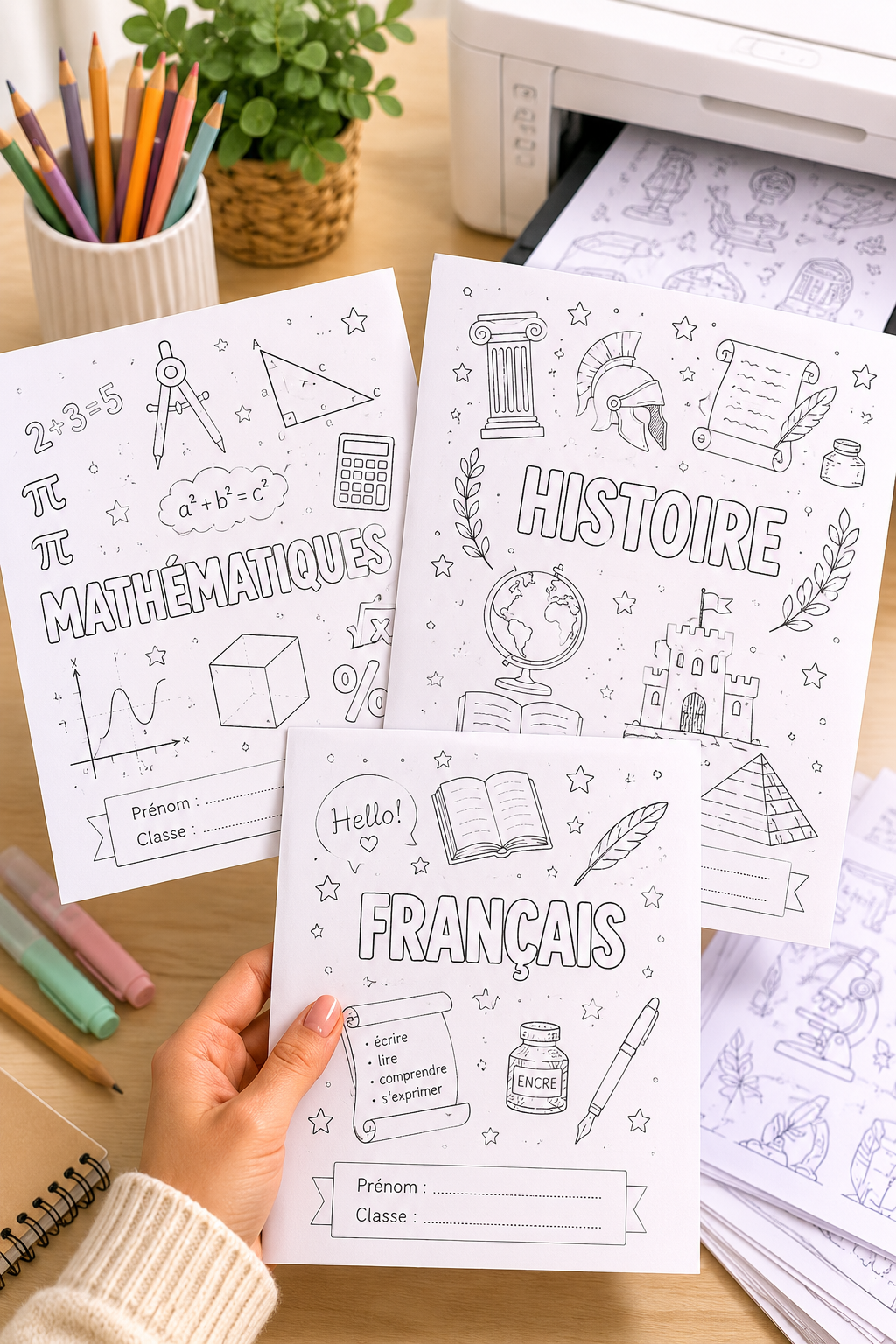 Pack Pages de Garde Collège CRÉATIF – 19 matières à personnaliser (PDF)