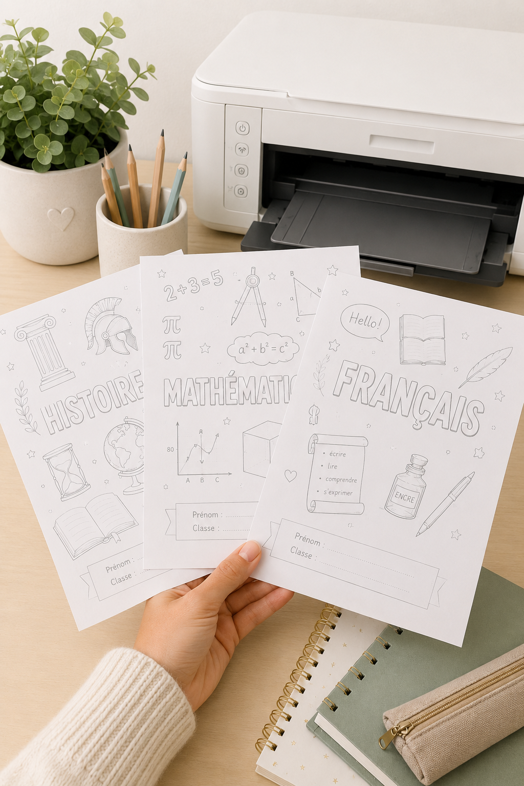 Pack Pages de Garde Collège CRÉATIF – 19 matières à personnaliser (PDF)