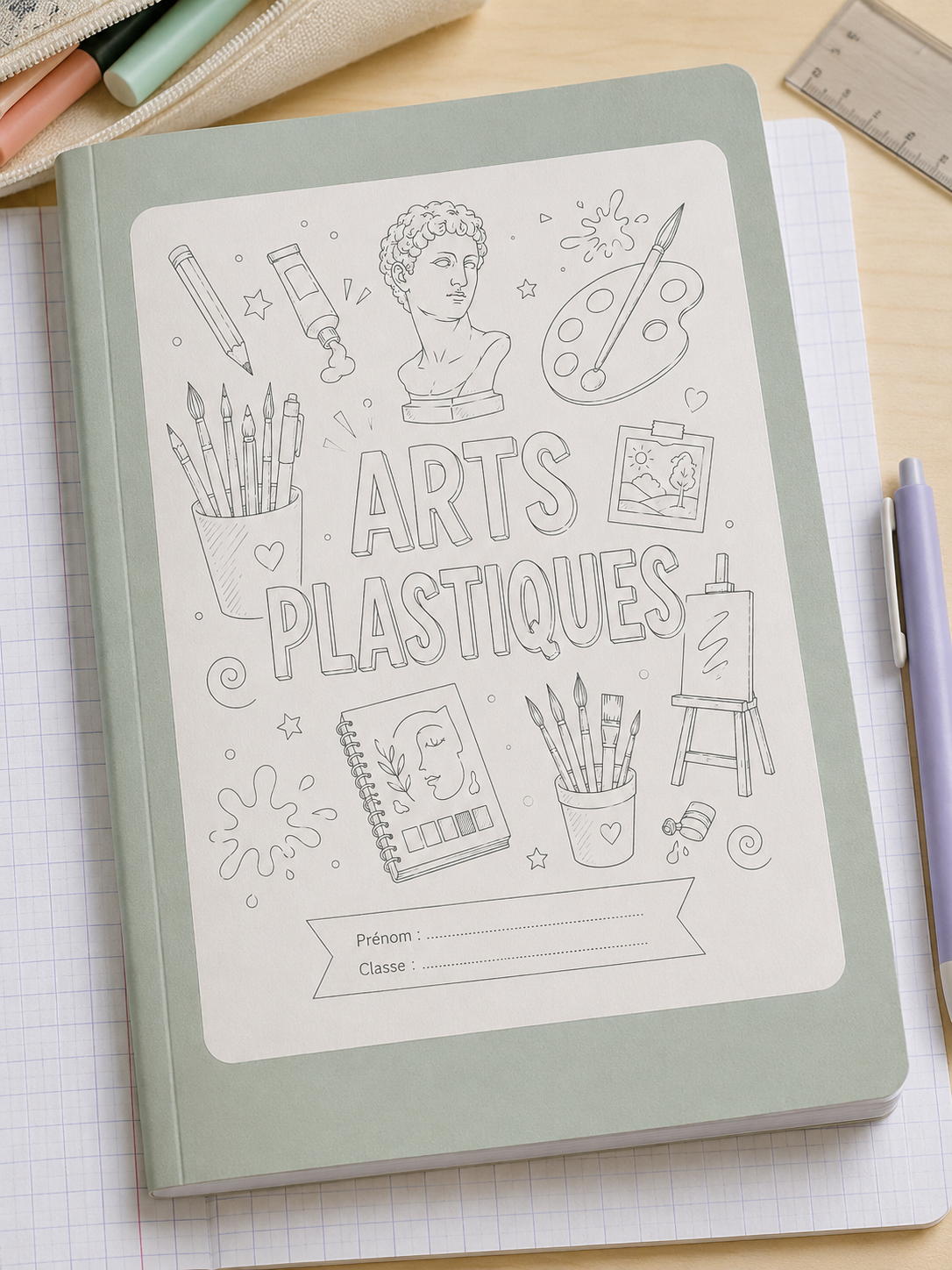 Pack Pages de Garde Collège CRÉATIF – 19 matières à personnaliser (PDF)