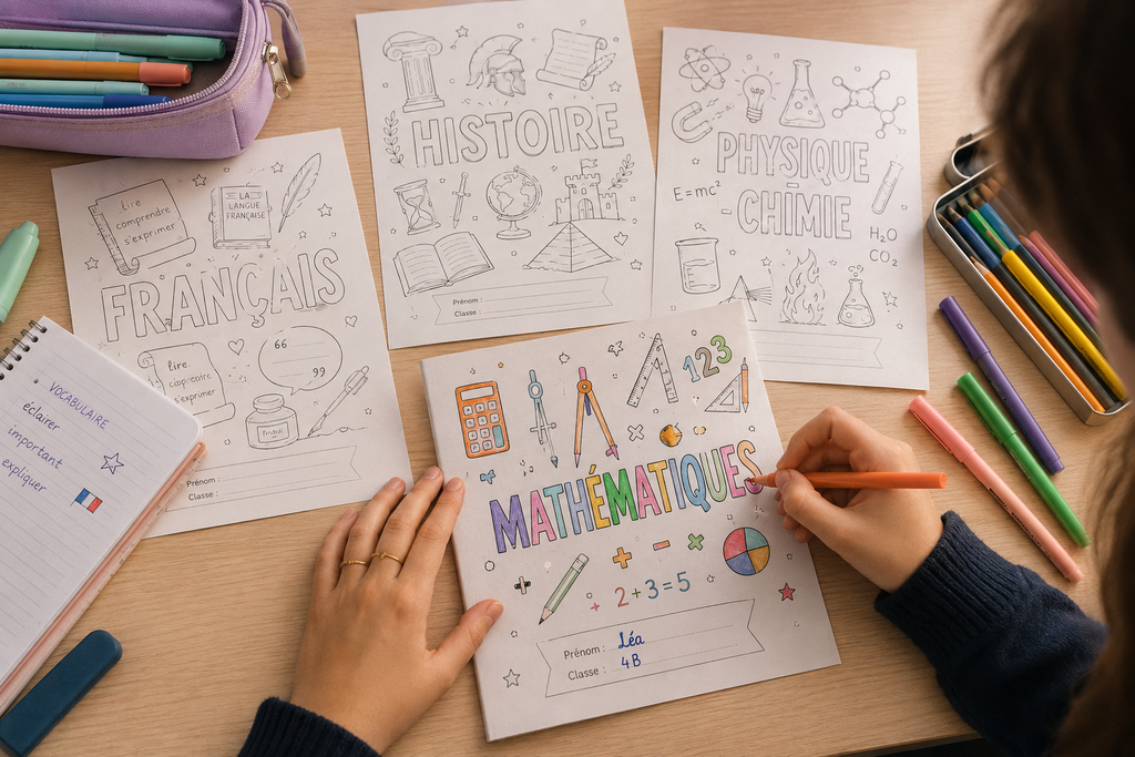 Pack Pages de Garde Collège CRÉATIF – 19 matières à personnaliser (PDF)