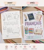 Pack Pages de Garde Collège CRÉATIF – 19 matières à personnaliser (PDF)