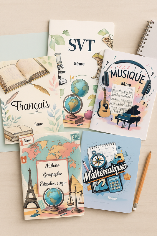 Pack Signature Collège (6e à 3e) | Pages de Garde Scolaires (14 matières + fiche élève) | PDF à imprimer