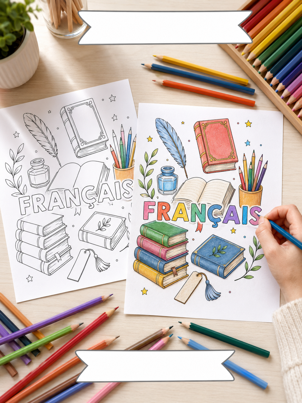 Pack Pages de Garde Collège CRÉATIF – 19 matières à personnaliser (PDF)