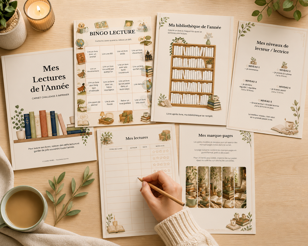 Carnet Lecture Enfant à Imprimer – Mes Lectures de l'Année | PDF 21 Pages