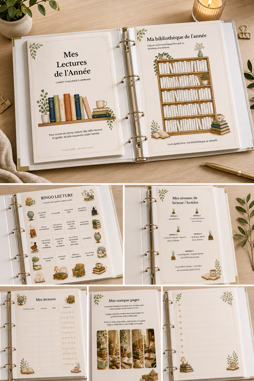 Carnet Lecture Enfant à Imprimer – Mes Lectures de l'Année | PDF 21 Pages