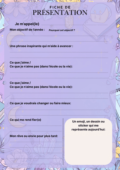 Emploi du temps scolaire – Aesthetic Pastel (PDF à imprimer ou imprimé & envoyé)