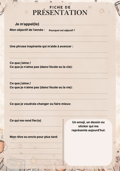 Emploi du temps scolaire – Pastel (PDF à imprimer ou imprimé & envoyé)