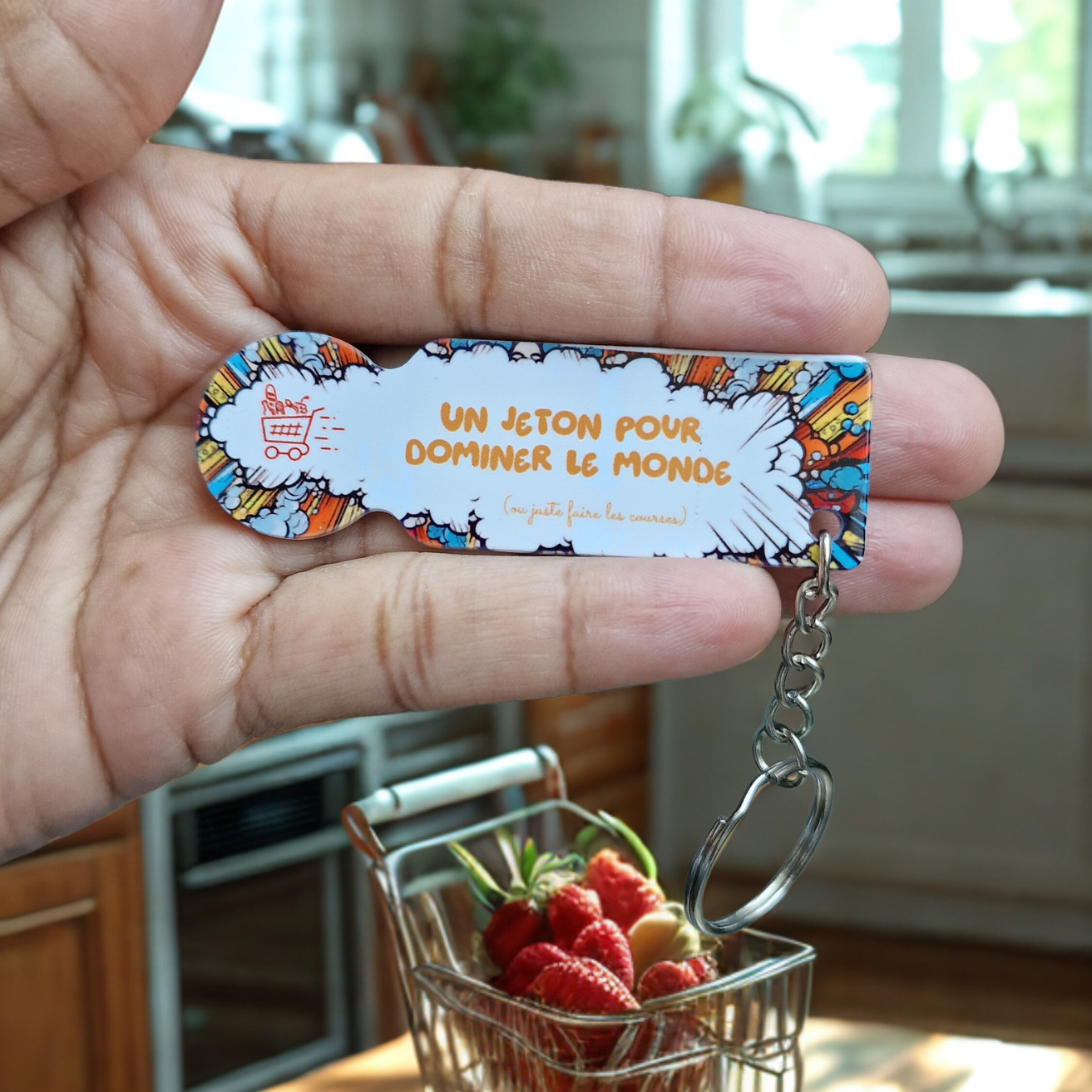 Shopping cart token keychain – Smart and stylish gift 🛒