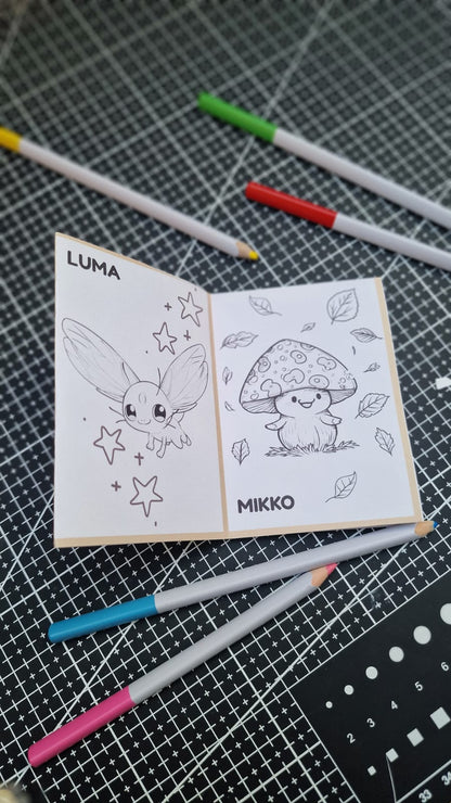 Mini livret de coloriage Atelier MARS – Lutins du Bois✨ | PDF à imprimer et plier soi-même