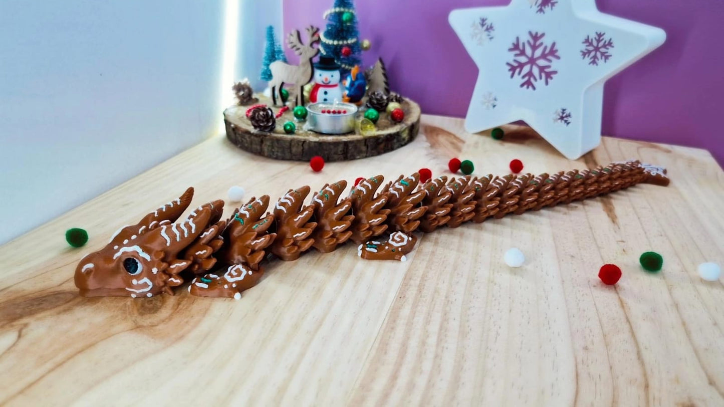 Grand Dragon articulé 3D – Pain d'épices