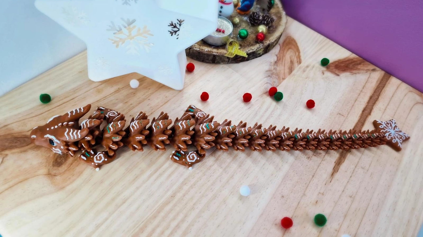 Grand Dragon articulé 3D – Pain d'épices