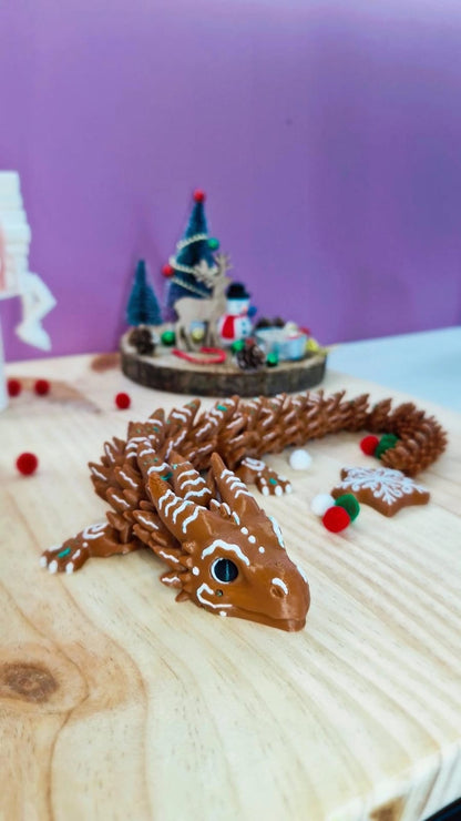 Grand Dragon articulé 3D – Pain d'épices