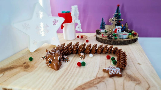 Grand Dragon articulé 3D – Pain d'épices
