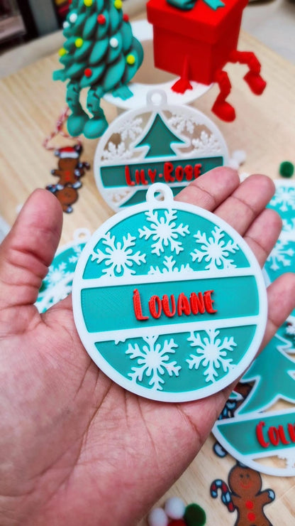 Boules de Noël personnalisées – Prénom en relief (Fabrication 48h)