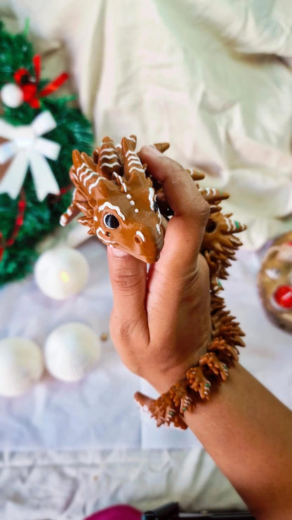 Grand Dragon articulé 3D – Pain d'épices