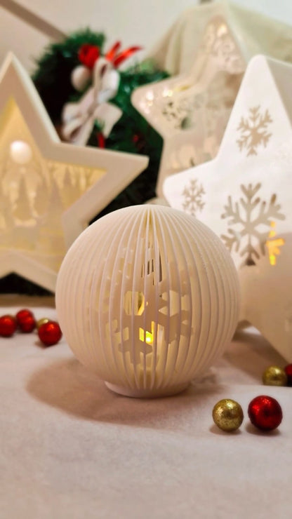Photophore Rond 3D – Lumière LED – Décoration de Noël / Ambiance – Atelier MARS