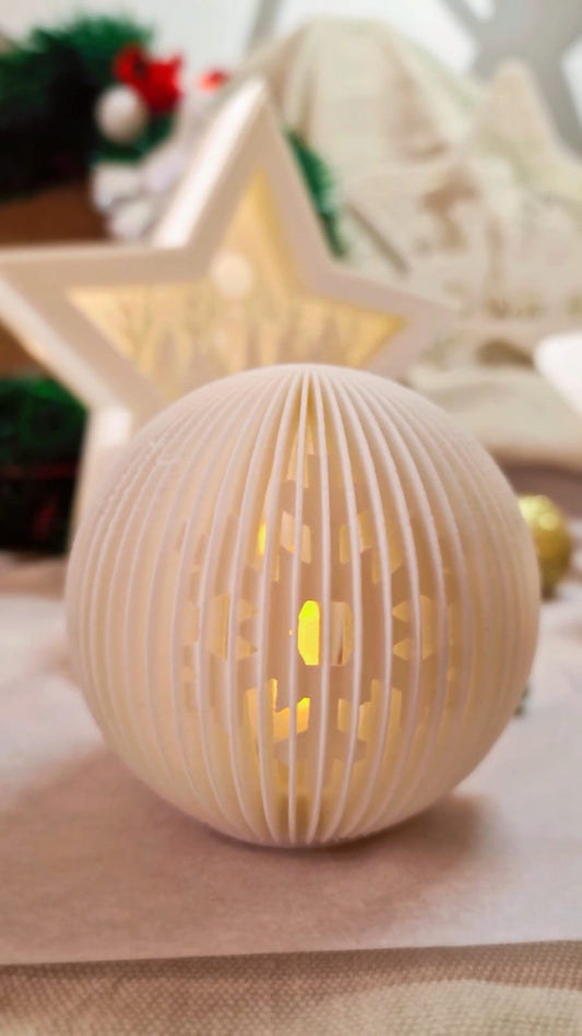 Photophore Rond 3D – Lumière LED – Décoration de Noël / Ambiance – Atelier MARS