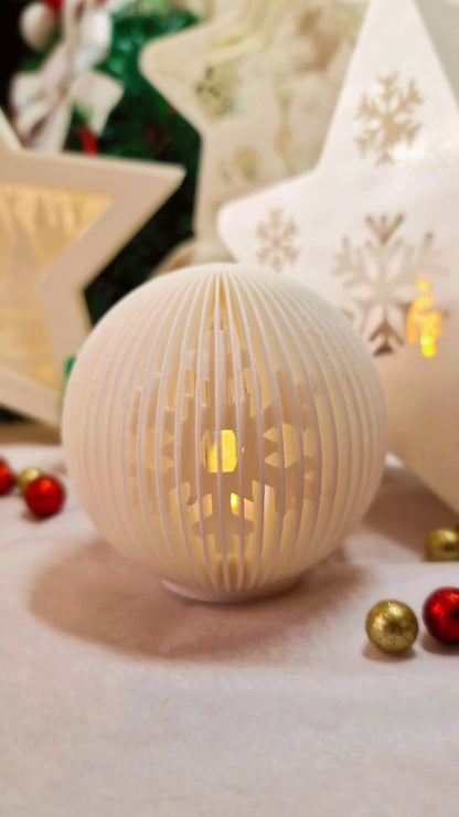 Photophore Rond 3D – Lumière LED – Décoration de Noël / Ambiance – Atelier MARS