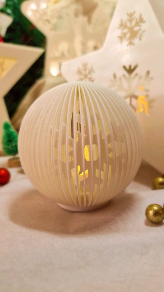 Photophore Rond 3D – Lumière LED – Décoration de Noël / Ambiance – Atelier MARS