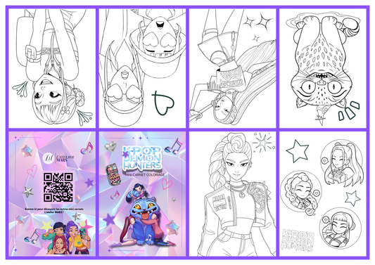 Mini livret de coloriage Atelier MARS – Huntrix✨ | PDF à imprimer et plier soi-même