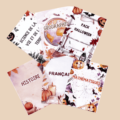 👉 Pack Duo – Pages de Garde Collège Collections Automne & Halloween 2025 🍂🎃
