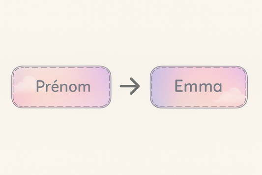 Étiquettes prénom imprimables – Style Pastel Chic (PDF A4)
