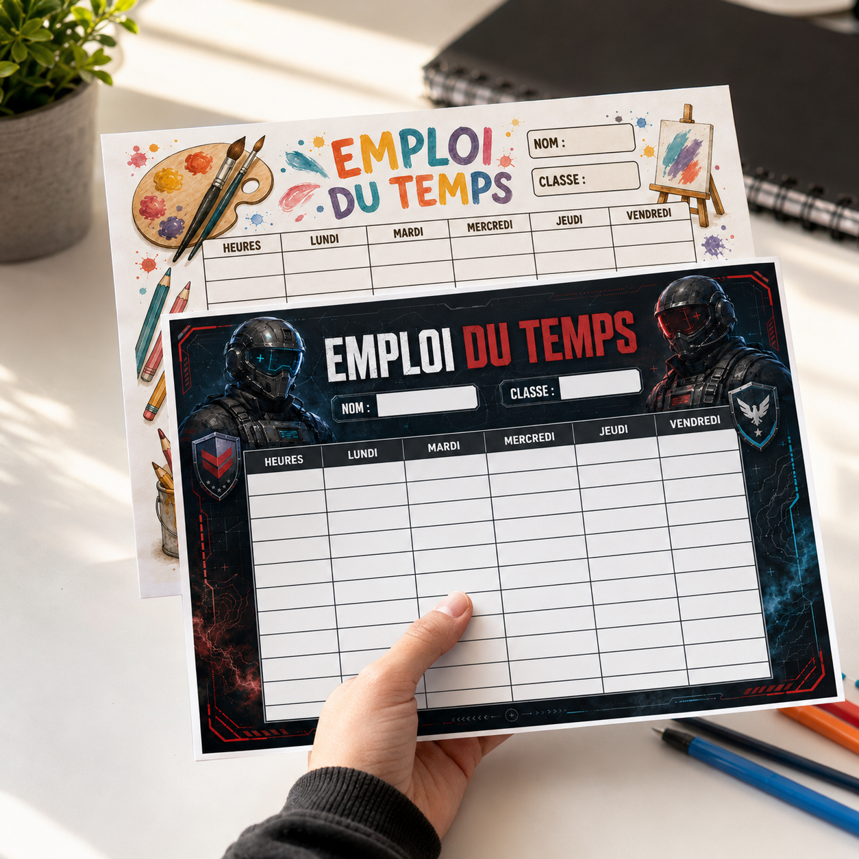 Emploi du temps à imprimer – Choisissez votre modèle