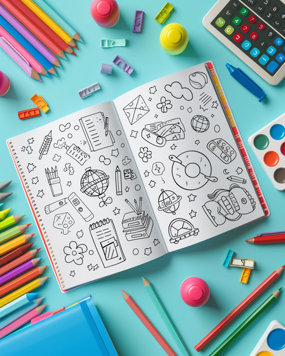 Pack Pages de Garde Collège – Version Noir & Blanc à colorier (PDF à imprimer)