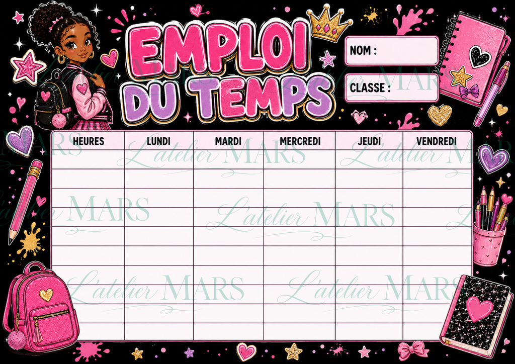 Emploi du temps à imprimer – Choisissez votre modèle