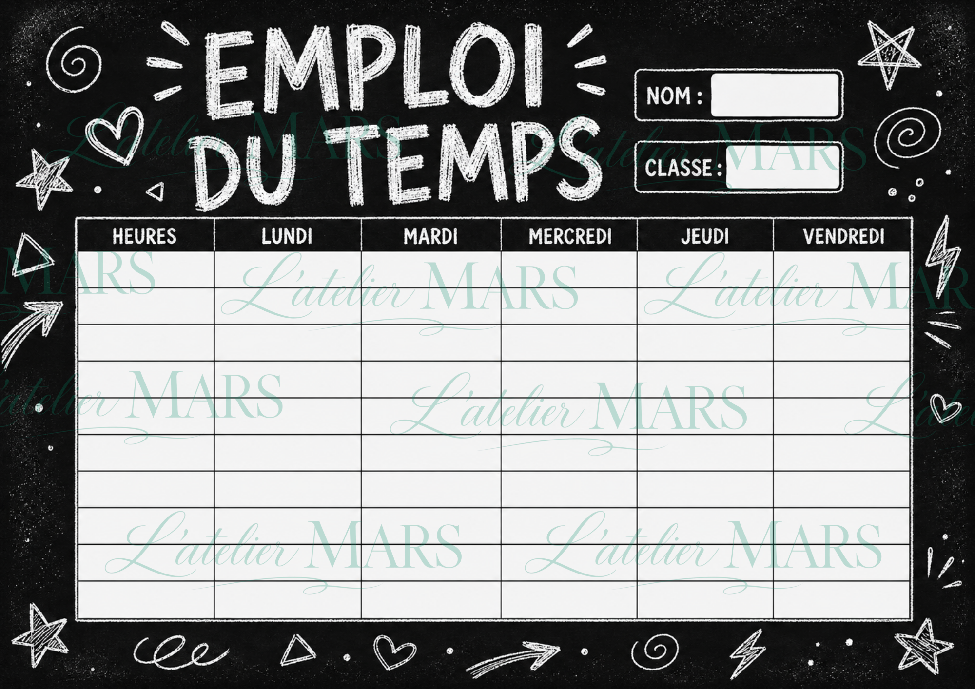 Emploi du temps à imprimer – Choisissez votre modèle
