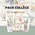 Pack pages de garde Collège – 19 matières – PDF imprimable